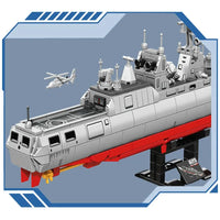Thumbnail for Building Blocks Military Navy Type 056 Corvette Aircraft Carrier Bricks Toy - 9