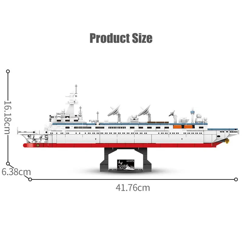 Building Blocks Military Survey Vessel Sea Of Stars Research Ship Bricks Toy - 6