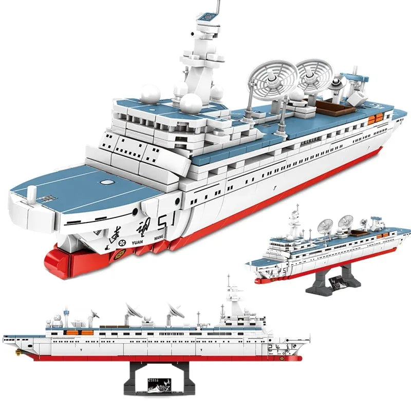 Building Blocks Military Survey Vessel Sea Of Stars Research Ship Bricks Toy - 1