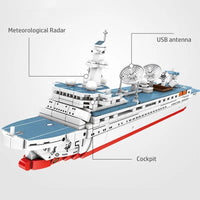 Thumbnail for Building Blocks Military Survey Vessel Sea Of Stars Research Ship Bricks Toy - 5
