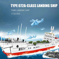 Thumbnail for Building Blocks Military Type 072A Tank Landing Warship Bricks Toy - 1