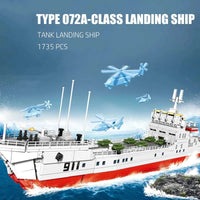 Thumbnail for Building Blocks Military Type 072A Tank Landing Warship Bricks Toy - 1