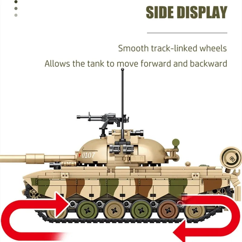 Building Blocks Military USA Army Type 88A Main Battle Tank Bricks Toy - 8