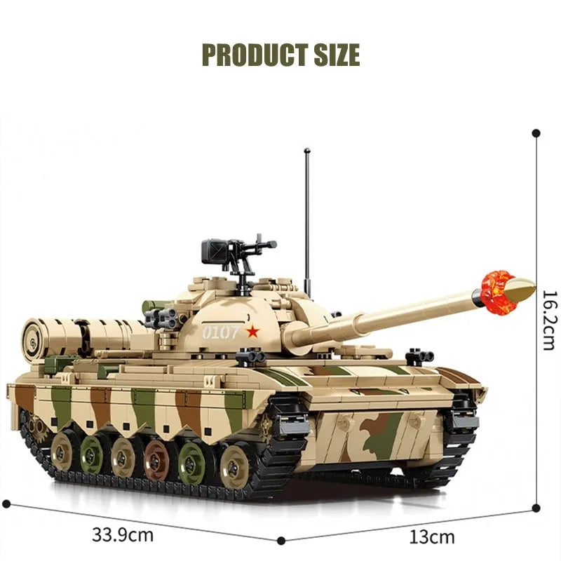 Building Blocks Military USA Army Type 88A Main Battle Tank Bricks Toy Construction Set Toys - 2