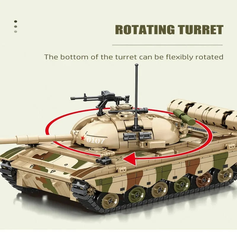 Building Blocks Military USA Army Type 88A Main Battle Tank Bricks Toy Construction Set Toys - 5