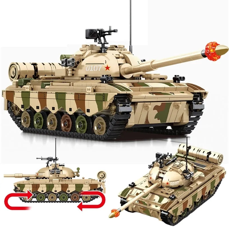 Building Blocks Military USA Army Type 88A Main Battle Tank Bricks Toy Construction Set Toys - 6