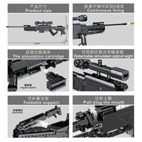 Thumbnail for Building Blocks Military Weapon MOC Heavy Duty Sniper Rifle Bricks Toy Construction Set Toys - 5