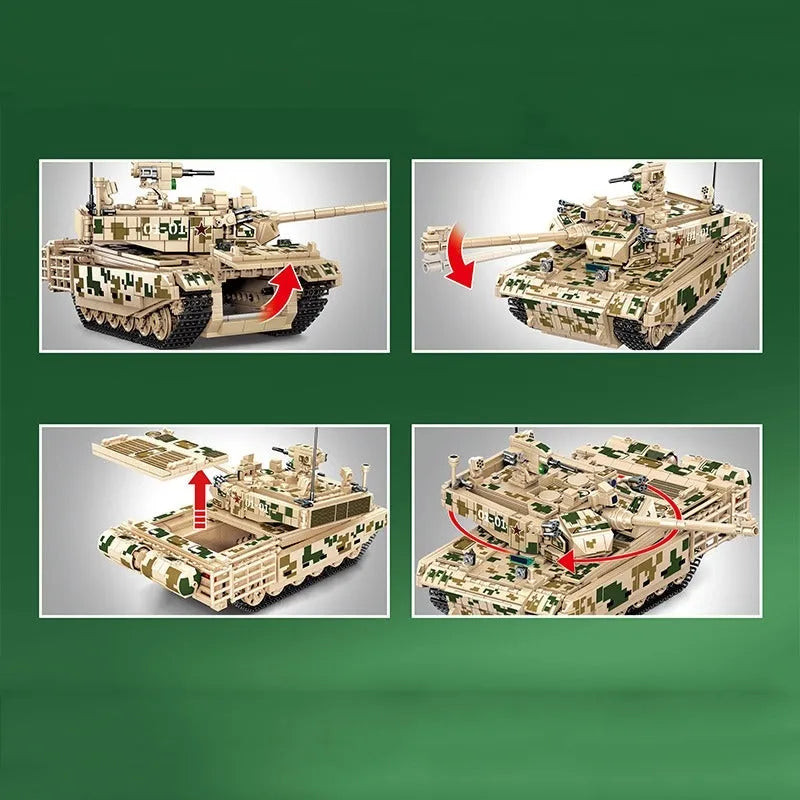 Building Blocks Military WW2 99A Main Battle Tank Bricks Toy - 9