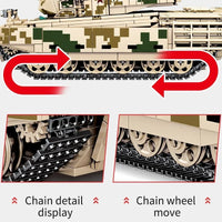 Thumbnail for Building Blocks Military WW2 99A Main Battle Tank Bricks Toy - 6
