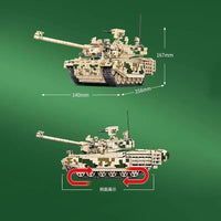 Thumbnail for Building Blocks Military WW2 99A Main Battle Tank Bricks Toy - 10