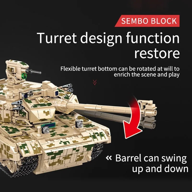 Building Blocks Military WW2 99A Main Battle Tank Bricks Toy - 4