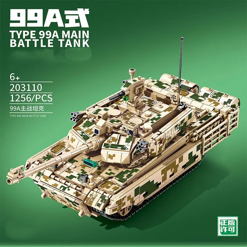 Building Blocks Military WW2 99A Main Battle Tank Bricks Toy - 3