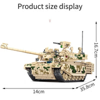 Thumbnail for Building Blocks Military WW2 99A Main Battle Tank Bricks Toy - 7