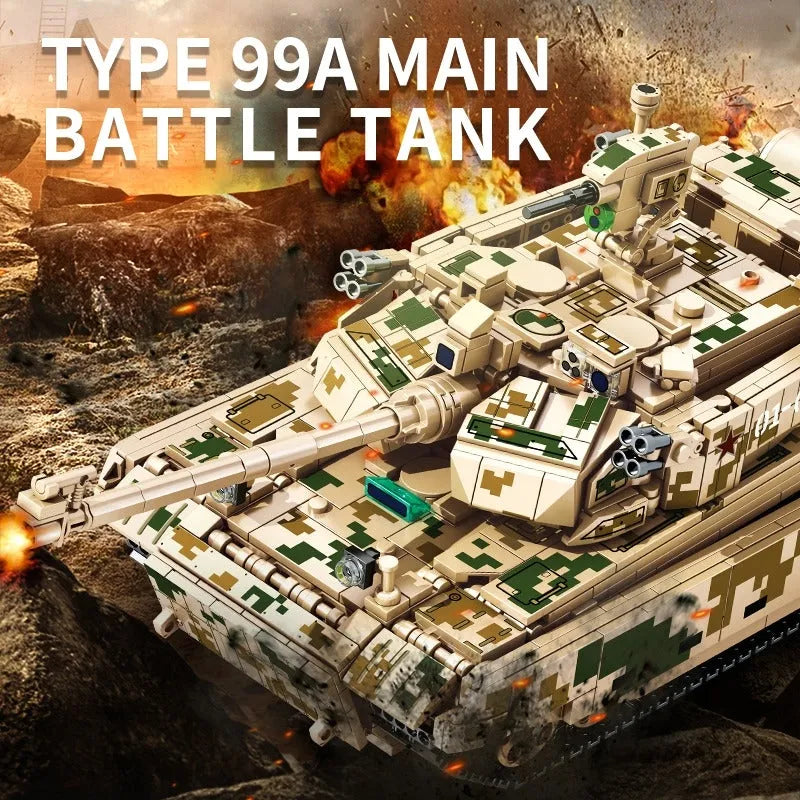 Building Blocks Military WW2 99A Main Battle Tank Bricks Toy - 2