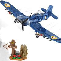 Thumbnail for Building Blocks Military WW2 Bomber Army Aircraft F4U Plane Bricks Toy - 2