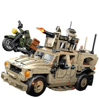 Thumbnail for Building Blocks Military WW2 M - ATV Mine Resistant Armed SUV Bricks Toy - 1