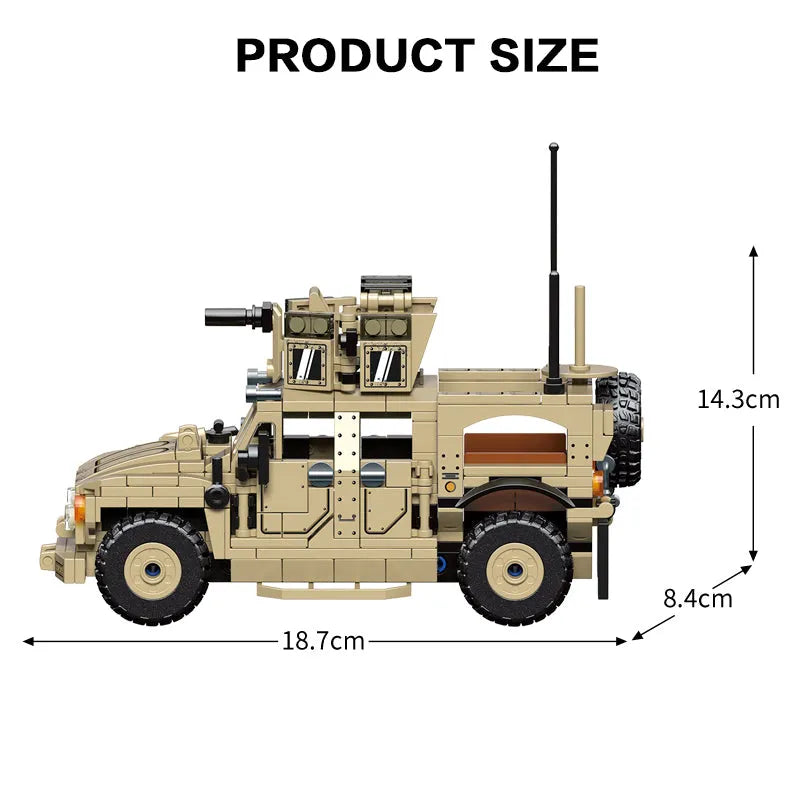 Building Blocks Military WW2 M - ATV Mine Resistant Armed SUV Bricks Toy - 5