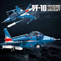 Thumbnail for Building Blocks Military WW2 MOC J-10 Fighter Jet Aircraft Bricks Kids Toys - 2