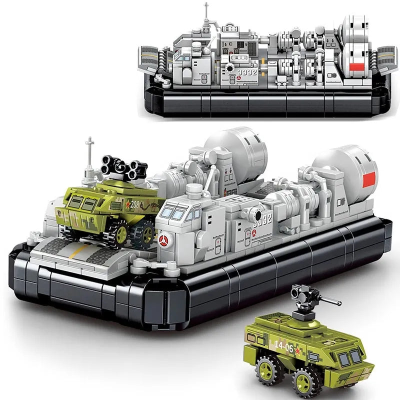 Building Blocks Military WW2 NAVY Type 726 Hovercraft Bricks Toy - 6