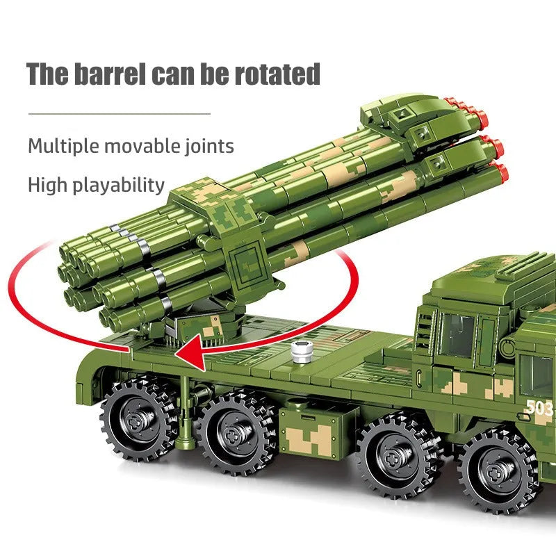 Building Blocks Military WW2 PHL-03 Self Propelled Rocket Launcher Bricks Toys Construction Set Toys - 5