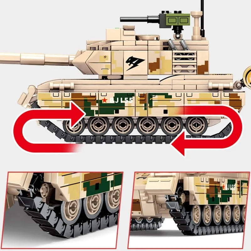 Building Blocks Military WW2 Type 15 Light Battle Tank Bricks Toys Construction Set Toys - 6