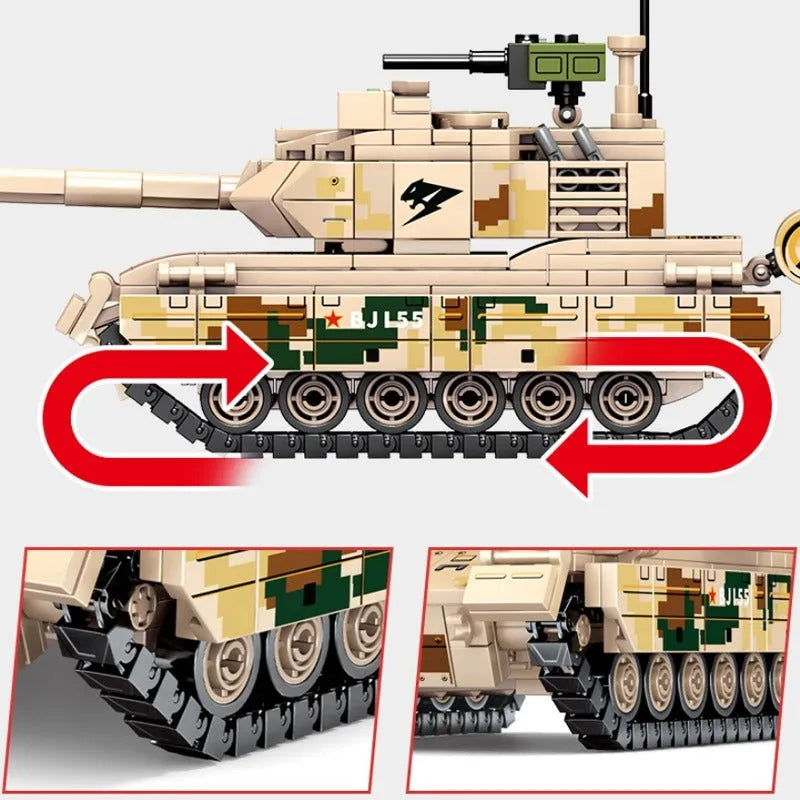 Building Blocks Military WW2 Type 15 Light Battle Tank Bricks Toys - 6