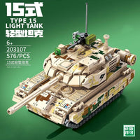 Thumbnail for Building Blocks Military WW2 Type 15 Light Battle Tank Bricks Toys - 8