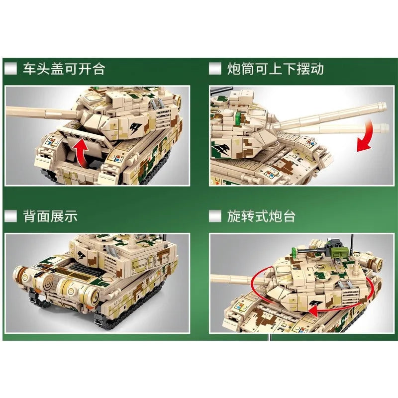 Building Blocks Military WW2 Type 15 Light Battle Tank Bricks Toys Construction Set Toys - 5
