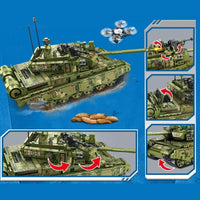 Thumbnail for Building Blocks Military WW2 Type 99A MOC Main Battle Tank Bricks Toy - 7