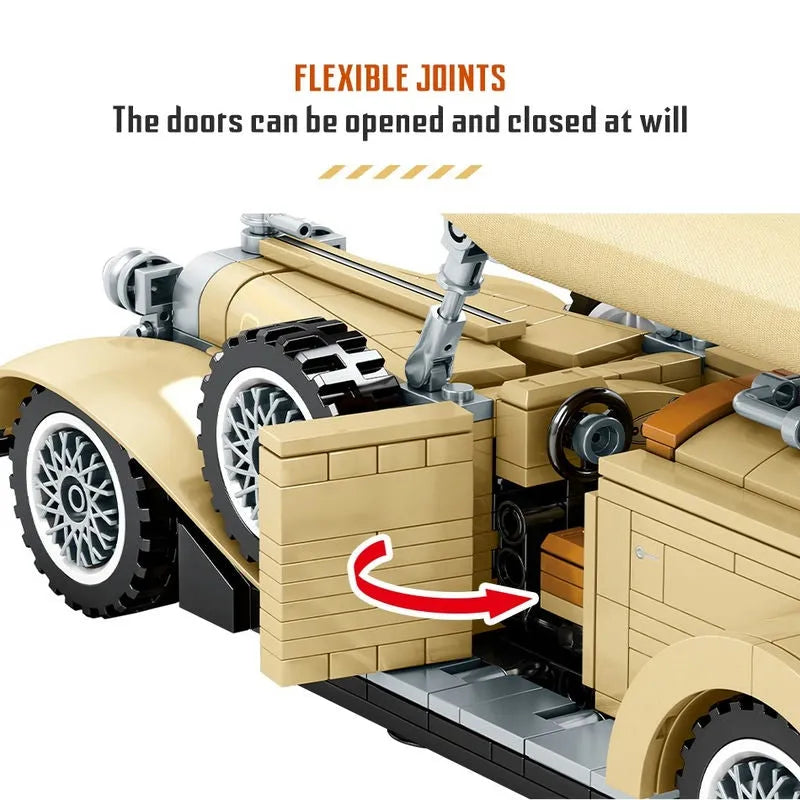 Building Blocks MOC 701900 Vintage Retro Classic Car Bricks Toys - 7