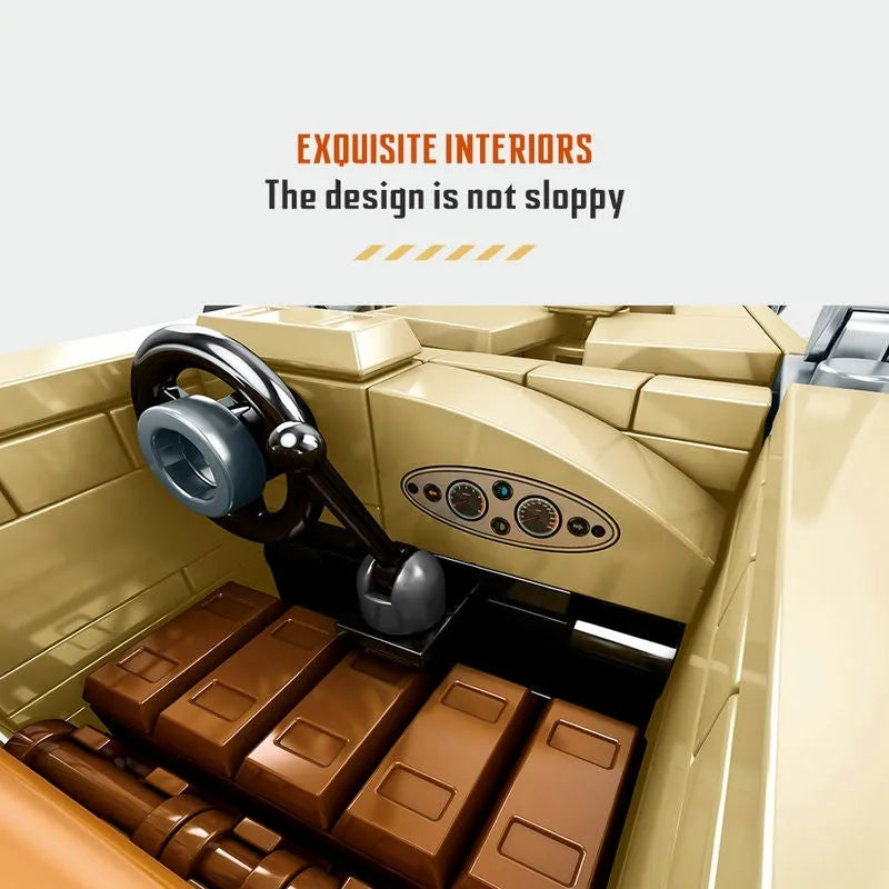 Vintage Retro Classic Car Building Blocks Toys MOC 701900