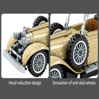 Thumbnail for Building Blocks MOC 701900 Vintage Retro Classic Car Bricks Toys - 9
