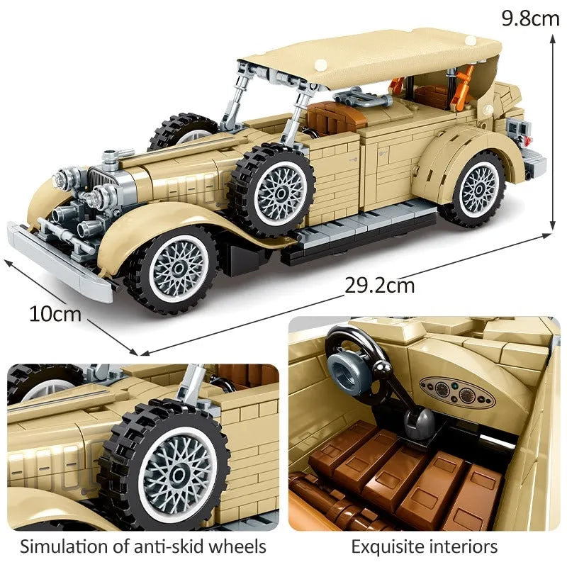 Building Blocks MOC 701900 Vintage Retro Classic Car Bricks Toys - 4