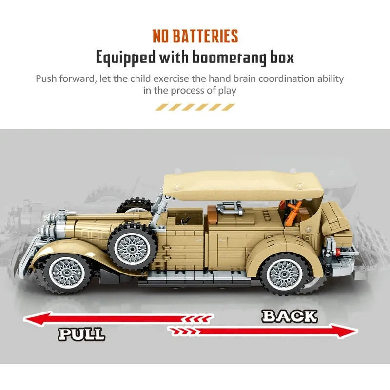 Vintage Retro Classic Car Building Blocks Toys MOC 701900