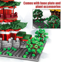 Thumbnail for Building Blocks MOC Architecture Prince Pavilion House LED Bricks Toy Construction Set Toys - 9