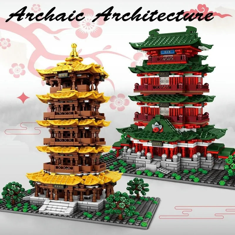 Building Blocks MOC Architecture Prince Pavilion House LED Bricks Toy Construction Set Toys - 3