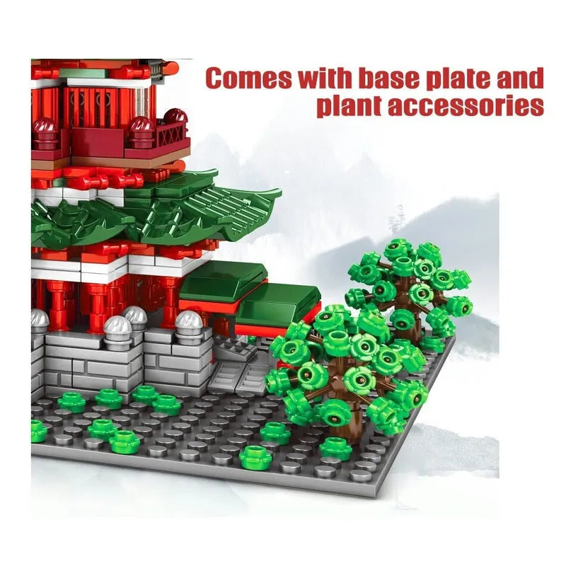 Building Blocks MOC Architecture Prince Pavilion House LED Bricks Toy Construction Set Toys - 6