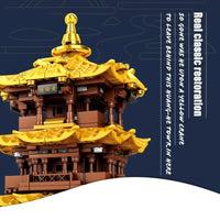 Thumbnail for Building Blocks MOC Architecture The Yellow Crane Tower Bricks Toys Construction Set Toys - 5