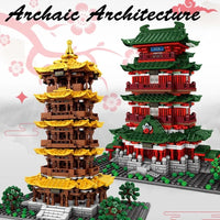 Thumbnail for Building Blocks MOC Architecture The Yellow Crane Tower Bricks Toys - 3