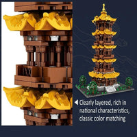 Thumbnail for Building Blocks MOC Architecture The Yellow Crane Tower Bricks Toys - 6