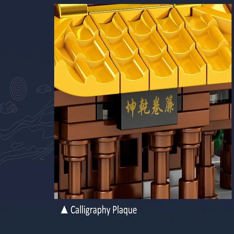 Building Blocks MOC Architecture The Yellow Crane Tower Bricks Toys Construction Set Toys - 7