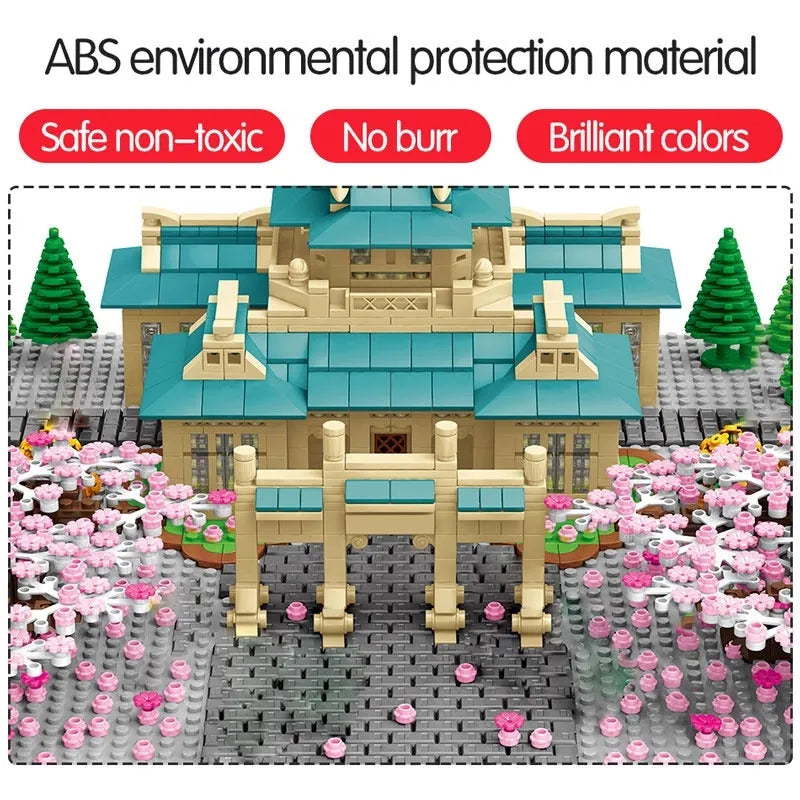 Building Blocks MOC Cherry Blossom Season Tree House Bricks Toy - 4