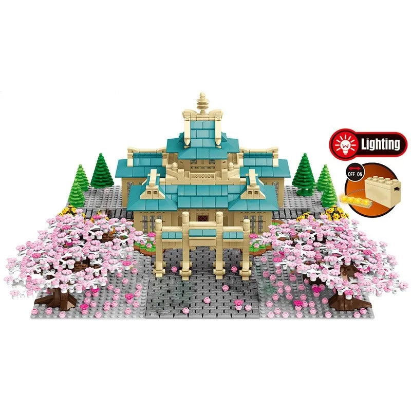 Building Blocks MOC Cherry Blossom Season Tree House Bricks Toy - 1