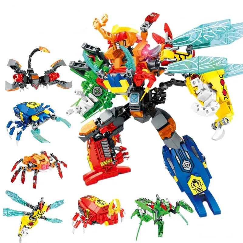 Building Blocks MOC Expert Transforming Insect Mech Robot Bricks Toys - 1
