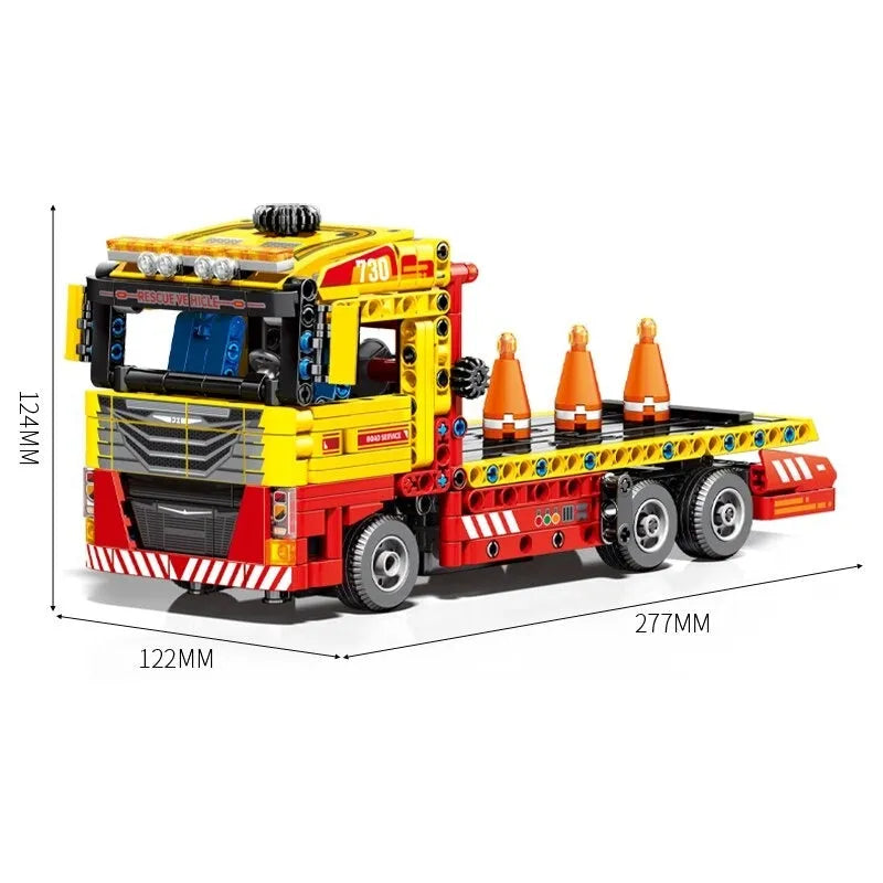 Building Blocks MOC Flatbed City Rescue Truck Bricks Toys 709800 - 1