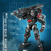 Thumbnail for Building Blocks MOC Heavy Duty Mecha Robot MU2 White Shark Bricks Toy - 10