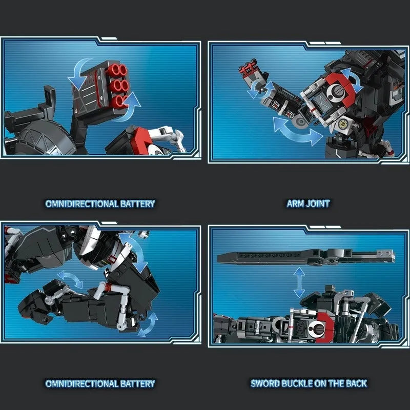 MOC Heavy Duty Mecha White Shark Building Blocks