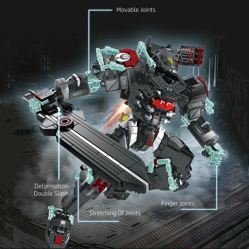 MOC Heavy Duty Mecha White Shark Building Blocks