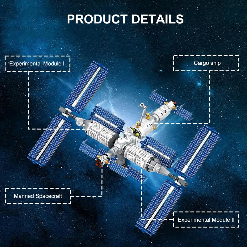 Building Blocks MOC Ideas Aerospace Manned Space Station Bricks Toys - 3