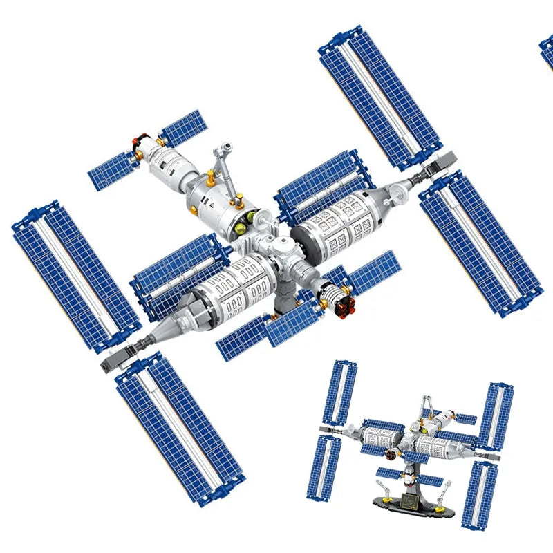 Building Blocks MOC Ideas Aerospace Manned Space Station Bricks Toys - 1